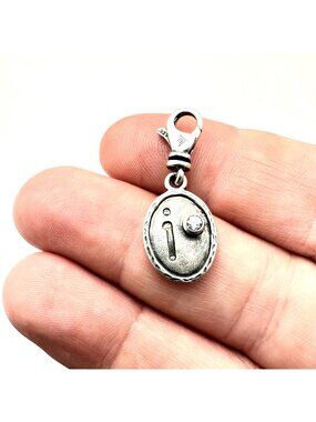 Silpada Womens Charm Sterling Silver Crystal Initial "I"